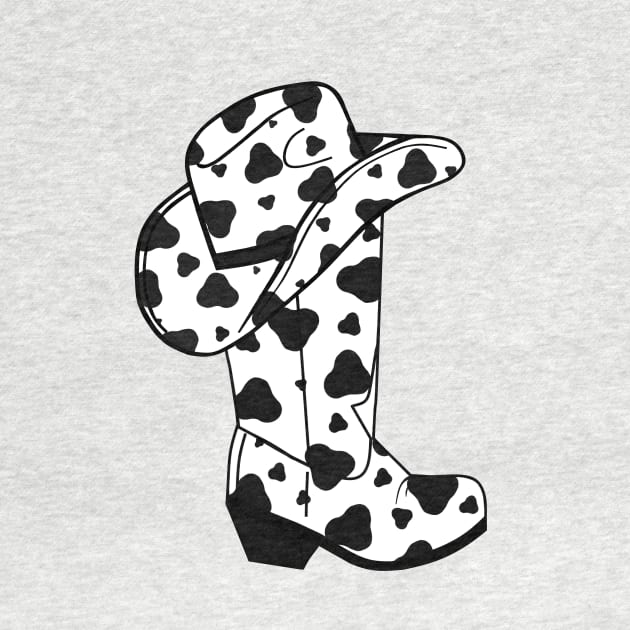 BLACK Cow Spots Cowboy Boots by SartorisArt1